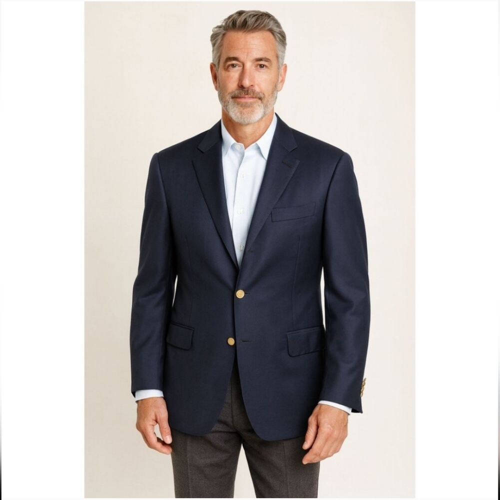 Loro Piana Brooks Brothers Traditional Fit Two Button 1818 Madison Wool Blazer